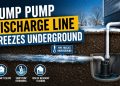 sump pump discharge line freezes underground